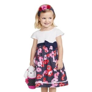 Girls Floral Dot Dress - Playful Poppies